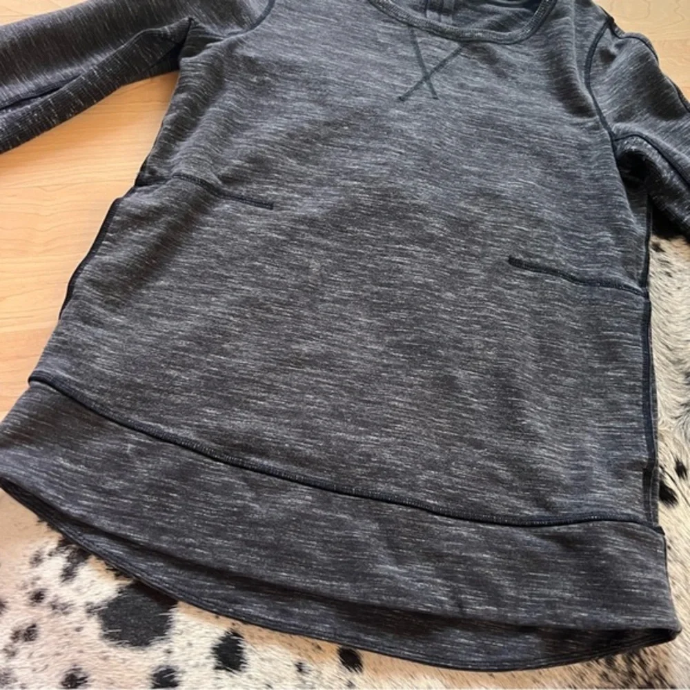 LULULEMON Exhalation Pullover II‎ Sweatshirt Marled Black Long Sleeve Size 6